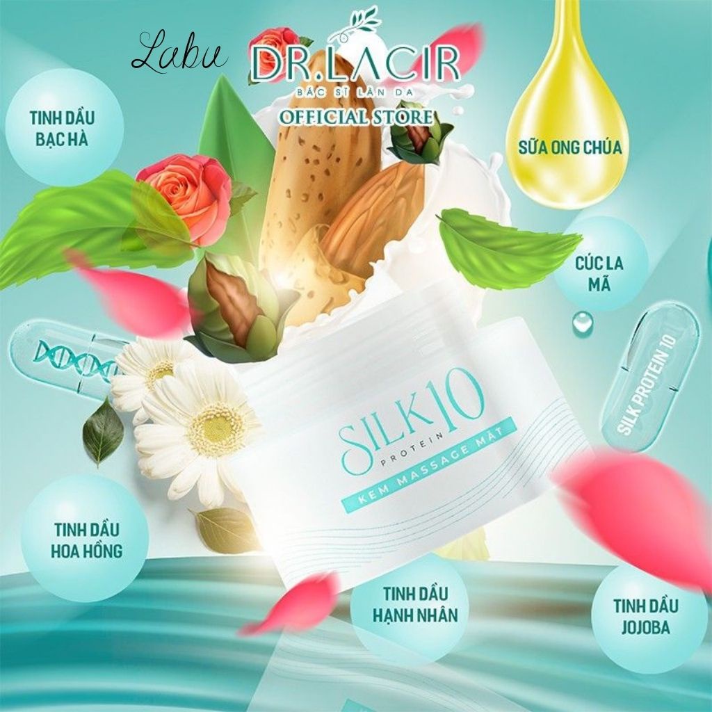 KEM MASSAGE MẶT SILK PROTEIN 10 - DR.LACIR Shop Labu, 15DMDR