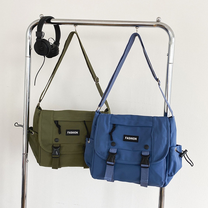 Túi Đeo Chéo Vai Unisex Bằng Nylon Phong Cách Retro