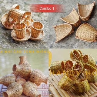 Combo 4 món đồ tre mini nhỏ xinh
