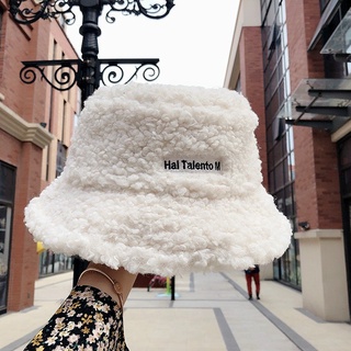 Mũ bucket lông cừu mềm phong cách Hàn Quốc