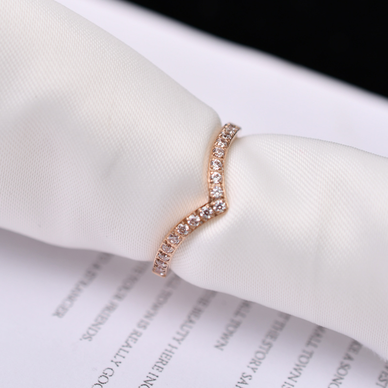 Korean The Classic V-shaped Finger Ring Unique Diamond Pinky Ring Tail Ring Wholesale Jewelry Fashion Jewellery