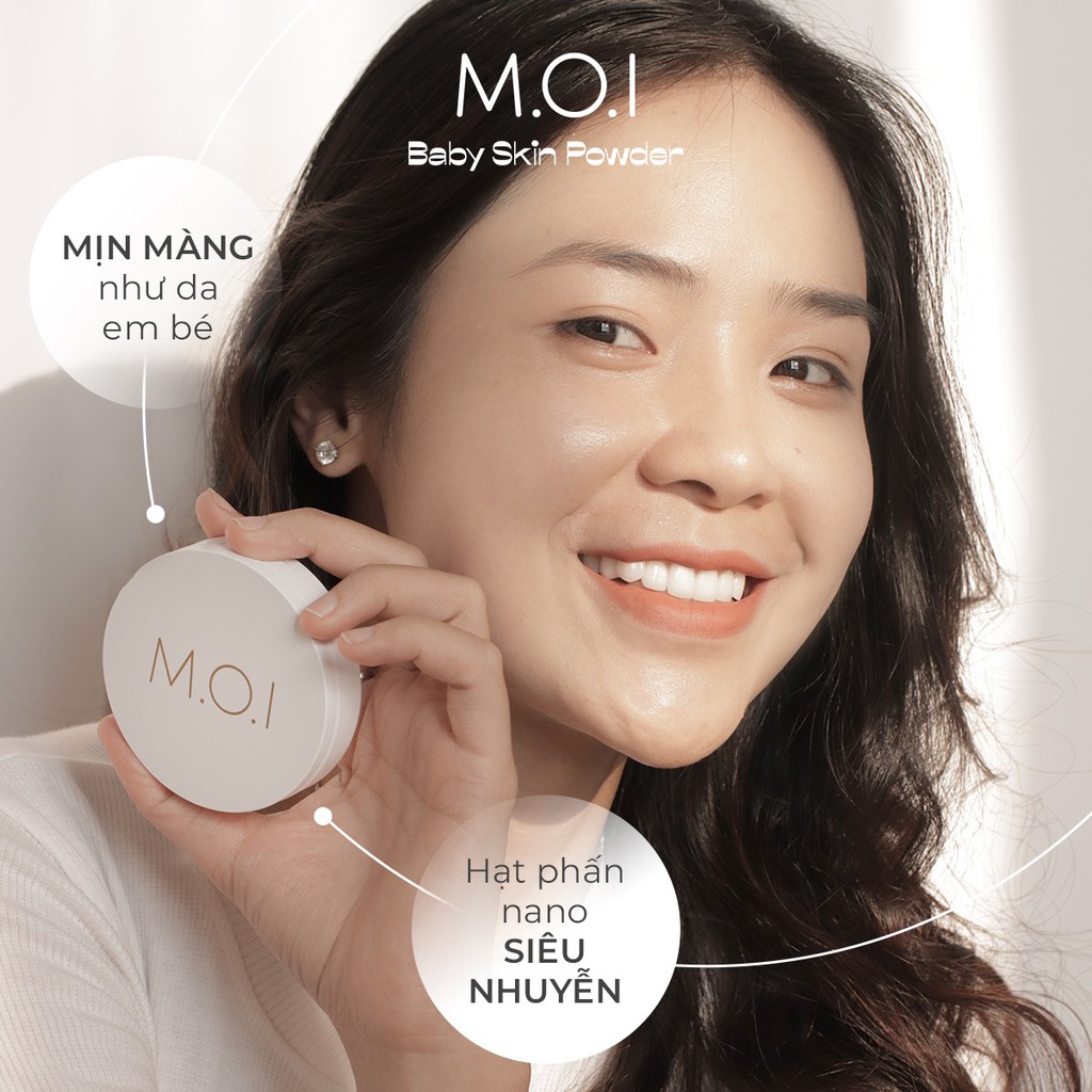 (new 2021)- Phấn Phủ Kiềm Dầu Hồ Ngọc Hà Baby Skin Powder MOI Cosmetics