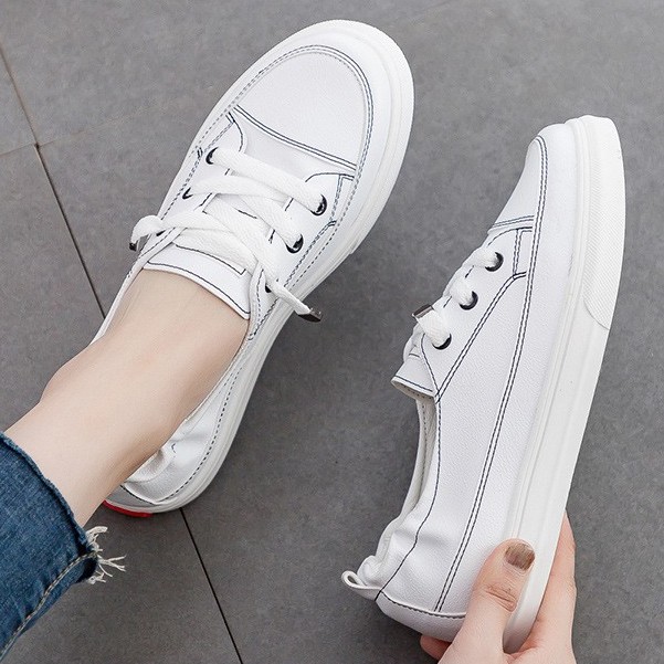Giày thể thao nữ đế bằng giày nữ giá rẻ trắng đen slipon ulzzang cao cấp hot trend AZUKA - C4