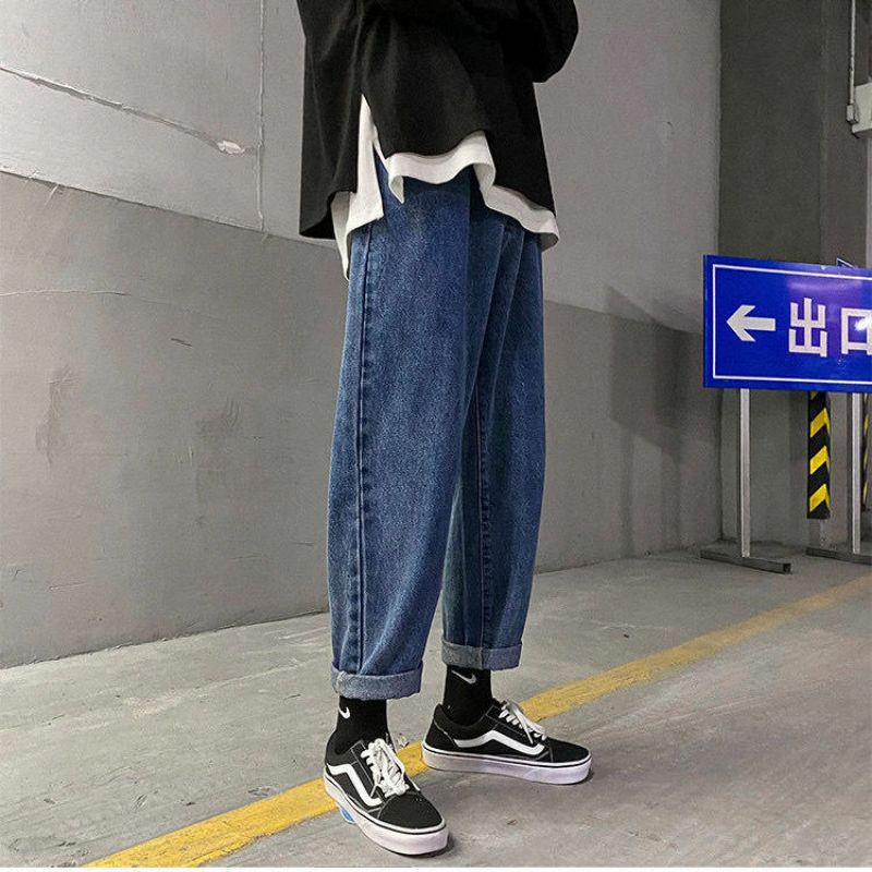 Quần Bò Ống Rộng Nam Nữ Cạp Chun Phong Cách HIPHOP STREETWEAR Quần Jeans Ống Rộng Dễ Phối Đồ Có Bigsize