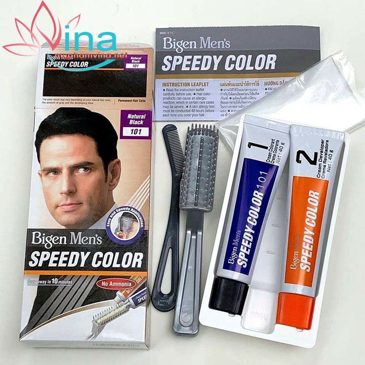 Thuốc Nhuộm Tóc phủ bạc MÀU ĐEN dạng kem Cho Nam Giới Bigen Men’s Speedy Color (số 101) | BigBuy360 - bigbuy360.vn