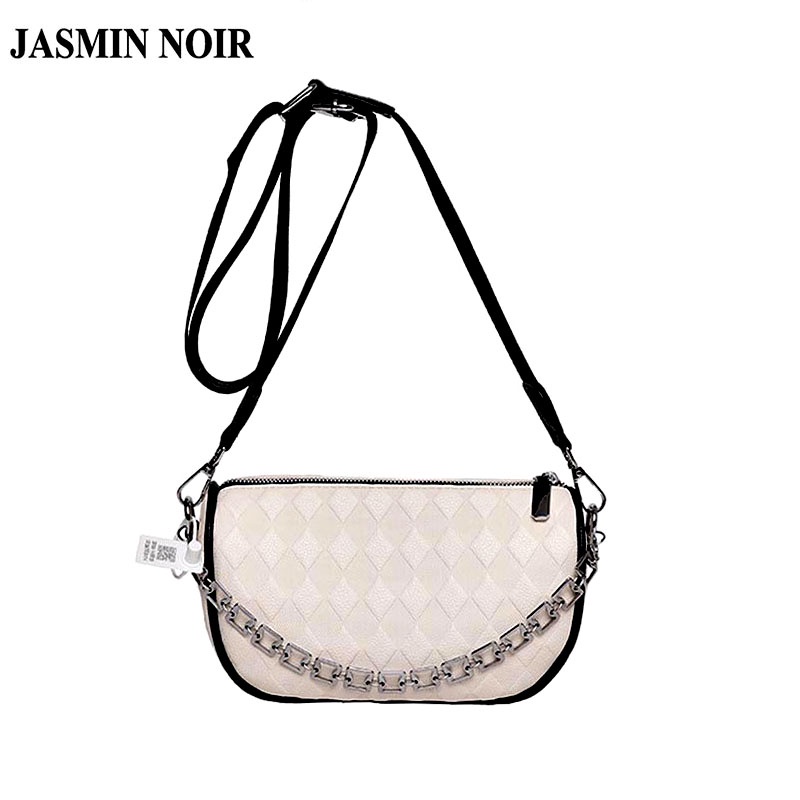 Túi Đeo JASMIN NOIR Chéo Vai Họa Tiết Kẻ Sọc Có Dây Xích Đeo Dành Cho Bạn Nữ