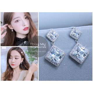 Bông tai đá thoi zircon