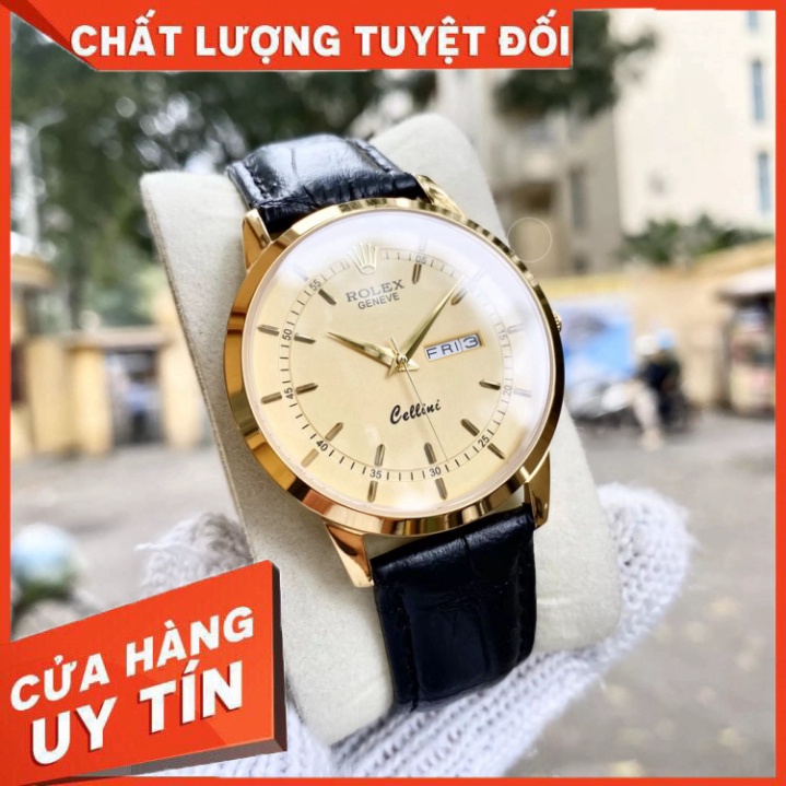 Đồng Hồ Nam RoLex Sapphire R028 Case 38mm Mặt trơn 2 lịch Máy Pin Nhật