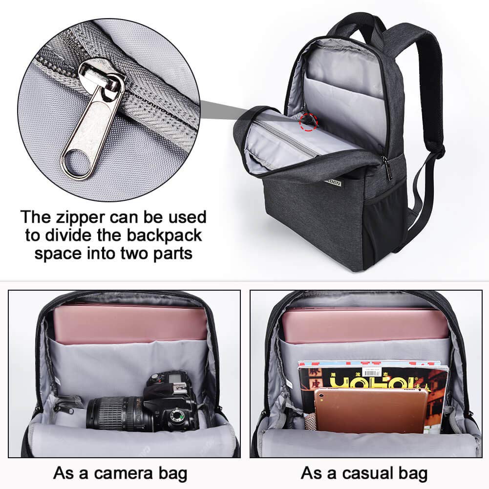 Ba Lô Đựng Máy Ảnh 14 "Đa Năng Có Ngăn Đựng Ống Kính / Giá Đỡ Ba Chân Cho DSLR