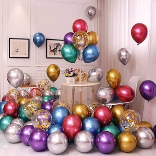 50 quả bóng bay sinh nhật chrome siêu nhũ  10 inch - bong bóng sinh nhật chrome siêu nhũ