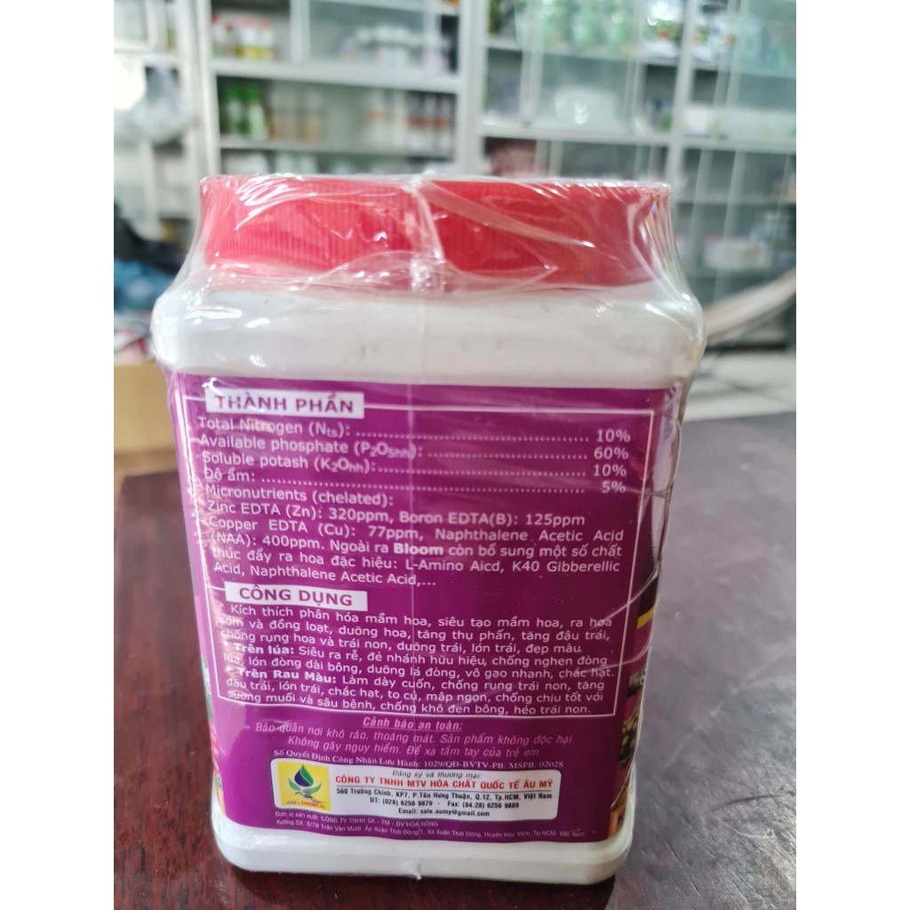 PHÂN BÓN LÁ BIẾN VÀNG THÀNH XANH DƯỠNG HOA, ĐẬU TRÁI, PHÁT TRIỂN RỄ BLOOM 10-60-10+TE HỘP 565 gram