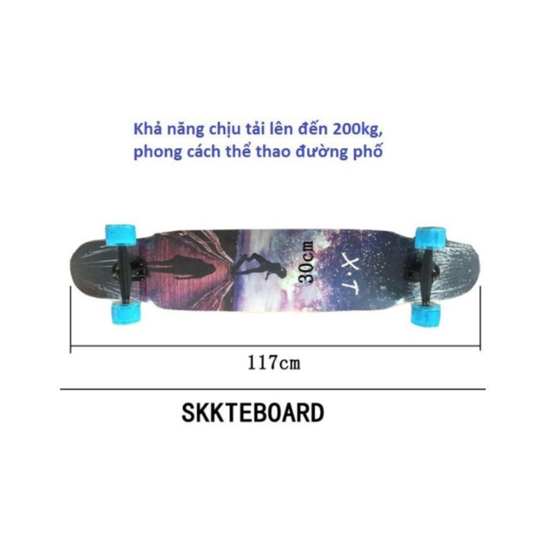 VÁN TRƯỢT SKKTEBOARD NGƯỜI LỚN CÓ KHẢ NĂNG CHỊU LỰC LÊN ĐẾN 200KG PHONG CÁCH ĐƯỜNG PHỐ ĐẦY CÁ TÍNH