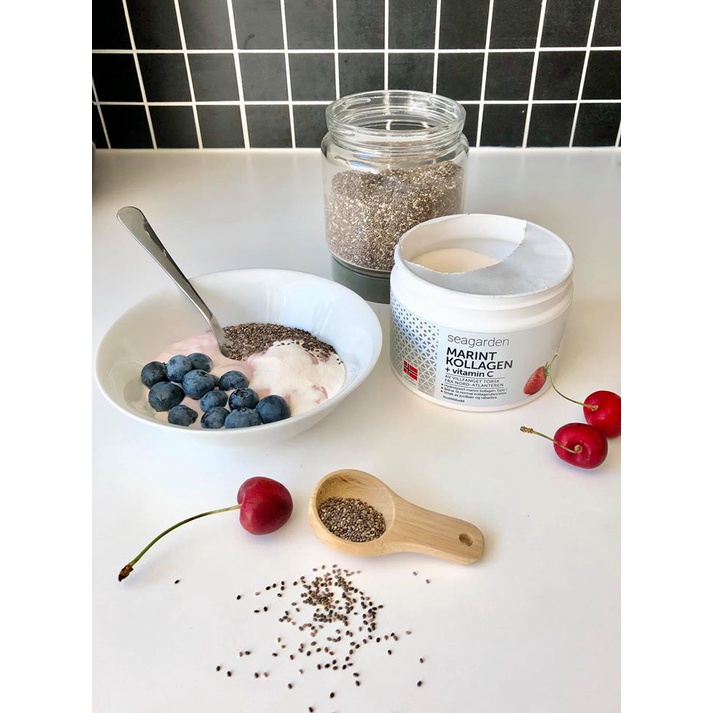 Collagen Vitamin C Seagarden Marine Nauy  hộp 150 g và 300 g
