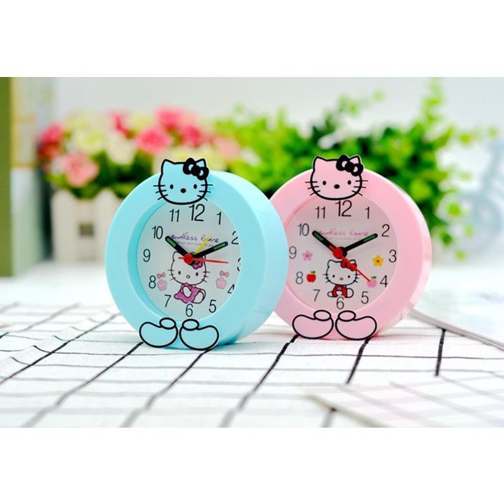 Đồng hồ báo thức để bàn Hello Kitty 15cm làm quà tặng sinh nhật cho bé cute dễ thương