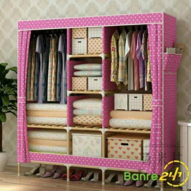 Compo Tủ vải khung gỗ 3 buồng