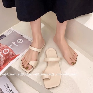 Dép Sandal Nữ Xỏ Ngón Cá Tính Basic Đế Bệt Hotrend Hè