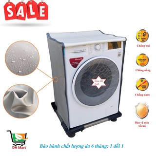 Áo trùm máy giặt cửa ngang, Vỏ bọc máy giặt cửa ngang chất liệu da công nghiệp cao cấp 100% bảo hành 6 tháng