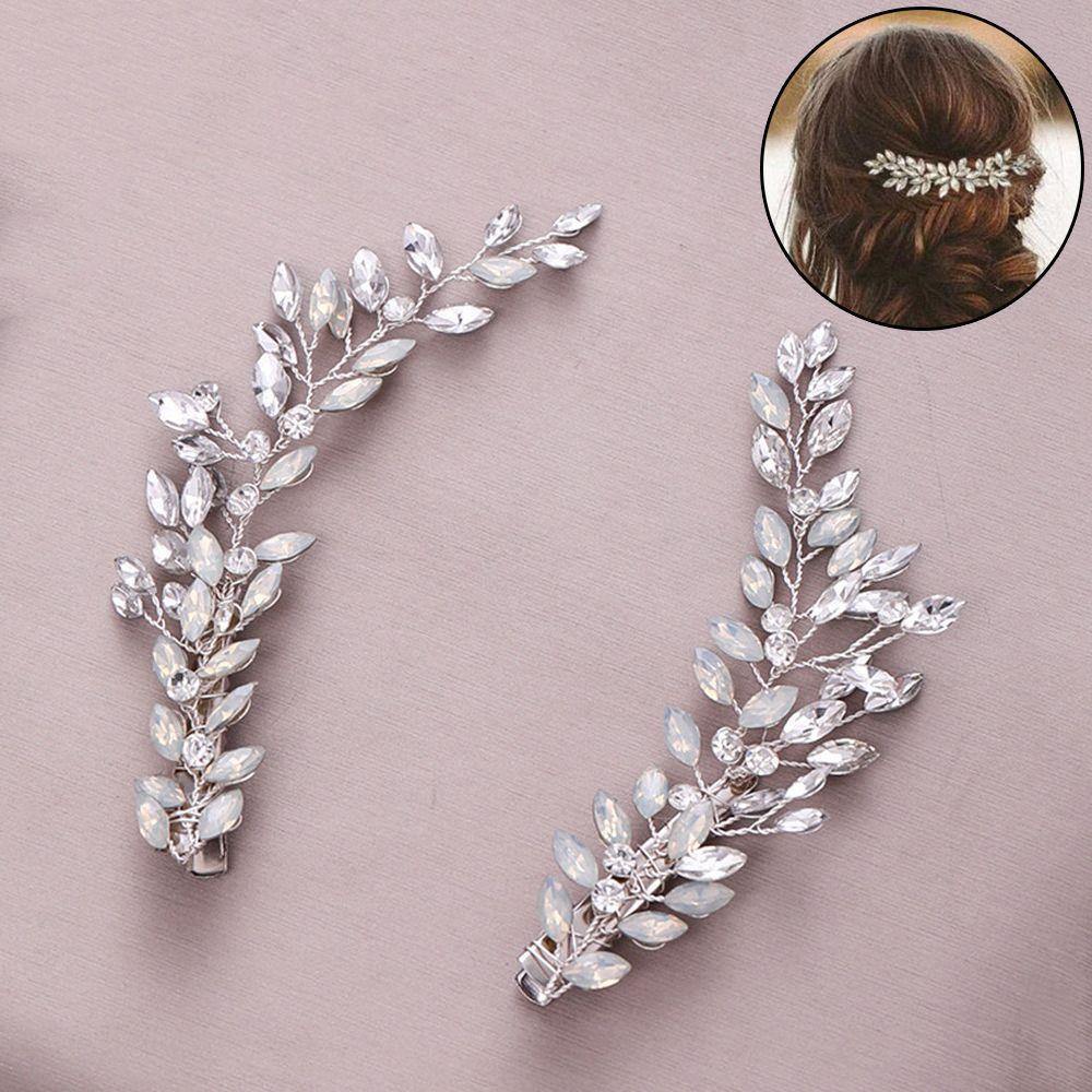 Kẹp Tóc Đính Đá Opal Thời Trang Cho Cô Dâu