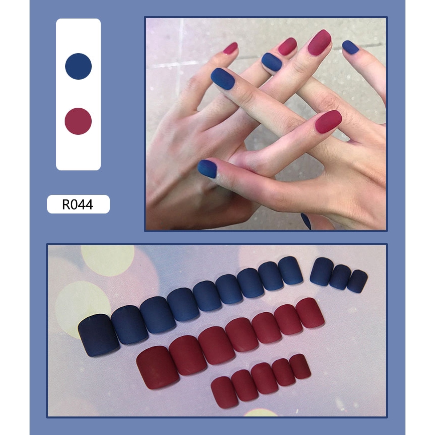 Set 24 móng giả màu nhám thời trang