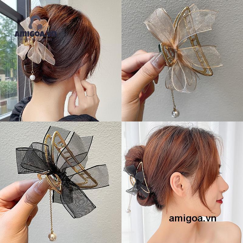 ✨✨Kẹp Tóc Kiểu Nơ Lưới Thời Trang Mùa Hè Dành Cho Nữ
