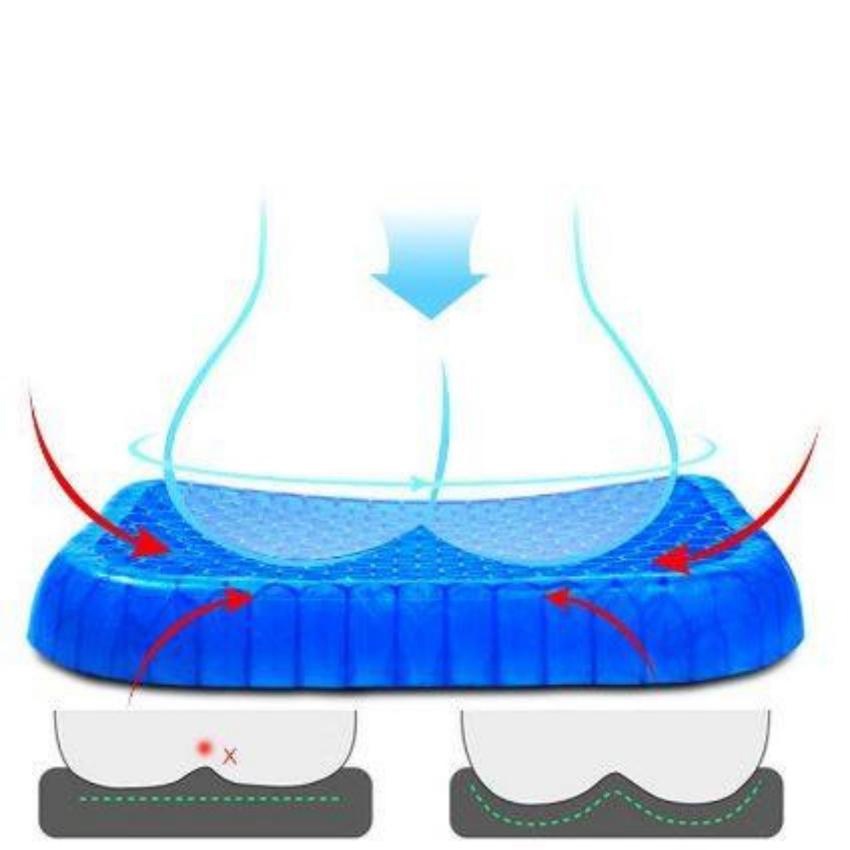 Đệm lót ghế, ngồi 3D thoáng khí gel 2 Lớp cao cấp，Chống Mỏi, Đàn Hồi Tốt，Tổ Ong Nệm Lót Ghế Thoáng Khí Tuần Hoàn