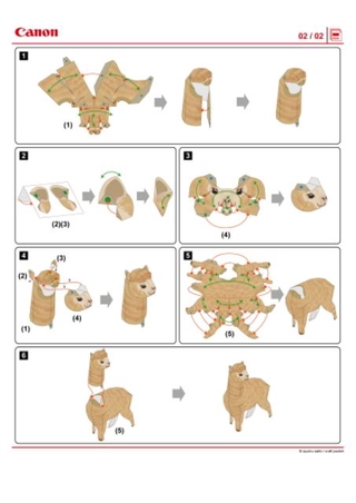 Mô hình giấy Động Vật lạc đà Alpaca