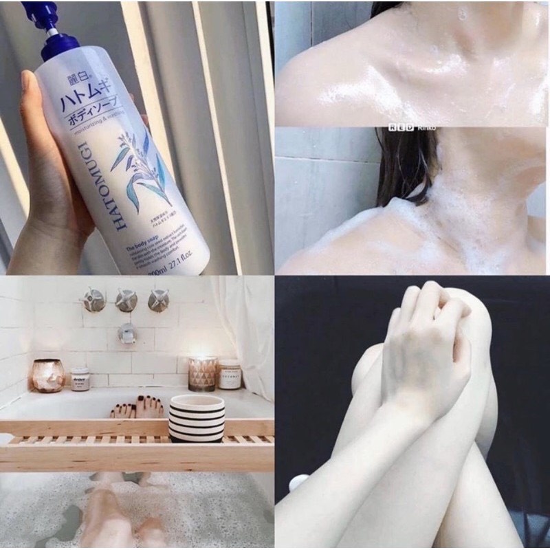 [MẪU MỚI] Sữa tắm trắng da Hatomugi dưỡng ẩm toàn thân, sữa tắm body wash hạt ý dĩ chính hãng Nhật Bản - ROXI Beauty