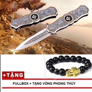 Dao phượt cao cấp tích hợp con quay spinner tặng vòng phong thuỷ - Phukien69