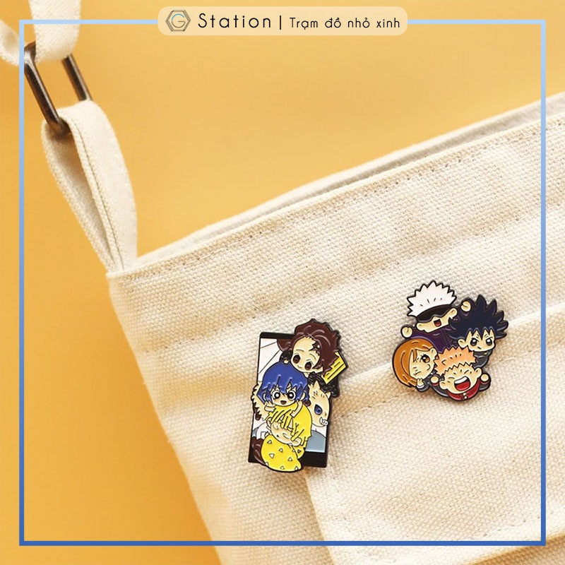 Pin cài áo nhân vật manga anime Kimetsu no Yaiba Demon Slayer/ Jujutsu Kaisen - GC479