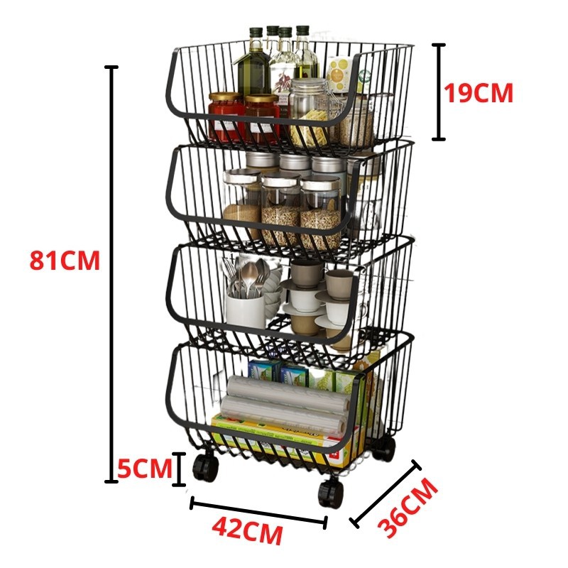 Kệ sắt đựng hoa quả bằng sắt màu trắng, xe đẩy nhiều 2,3,4 tầng nhà bếp, phòng ngủ, đồ dùng cá nhân | BigBuy360 - bigbuy360.vn