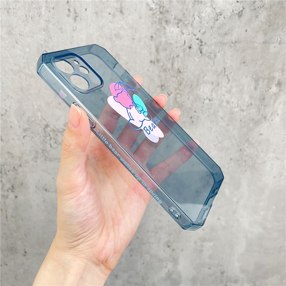 Cute Creative Candy Color Transparent All Inclusive Anti Drop Phone Case Case For iPhone 11 12 Pro Max XS Max XR X Soft TPU Silicone For iPhone 5 6 6s 7 8 SE 2020 Back Cover Phone Case