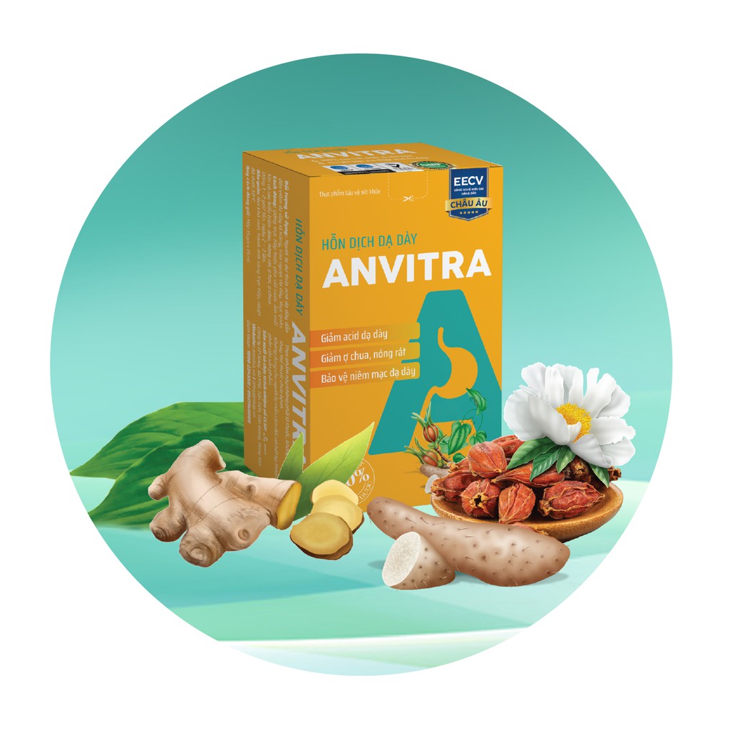 Anvitra – Hỗn dịch dạ dày giảm  đầy bụng, ợ hơi và các triệu chứng của dạ dày, giảm đau dạ dày