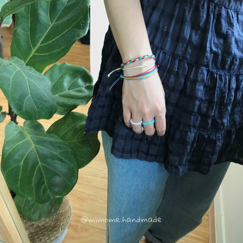 Set vòng waterproof phối màu đỏ đô xanh trời vàng