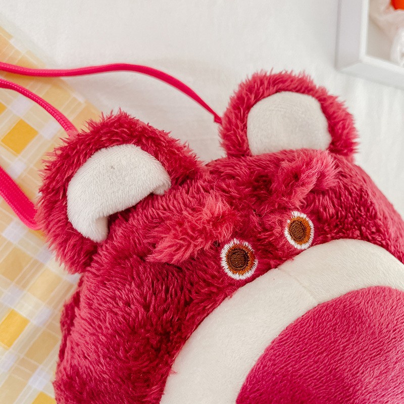 Túi Đeo Chéo Hình Gấu / Dâu Tây Nhồi Bông Dễ Thương Cho Nữ