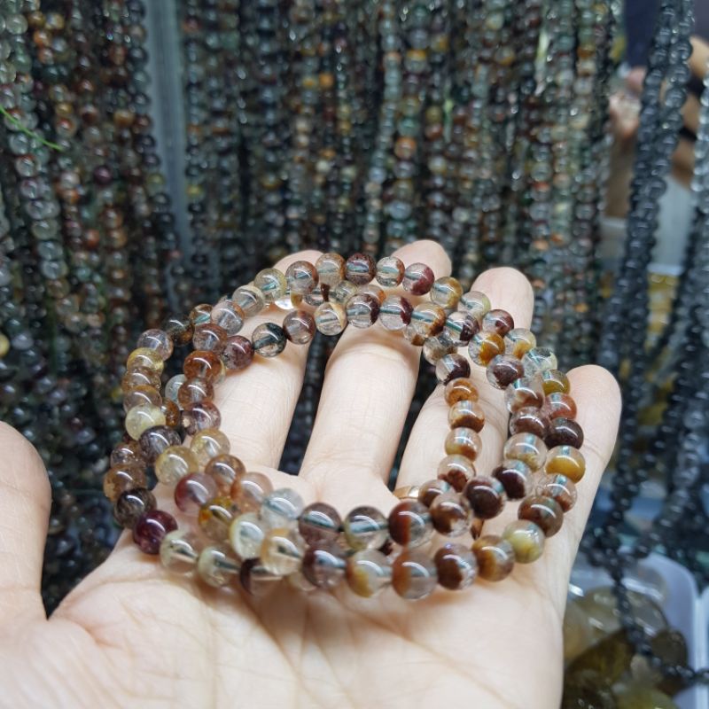 Vòng Tay T.Anh Ưu Linh Ngũ Sắc 6 Ly Đeo Ba Vòng