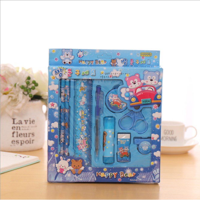 Bộ dụng cụ học tập 9 món siêu cute,đồ dùng học sinh trọn bộ, bộ đồ dùng học sinh