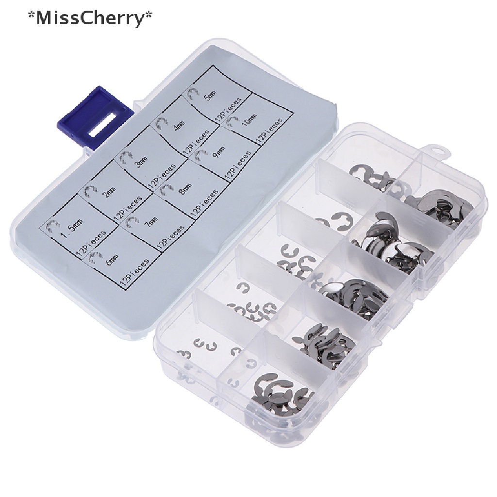 Hộp 120 kẹp chữ E bằng thép không gỉ 304 M1.5 ~ M10 chuyên dụng