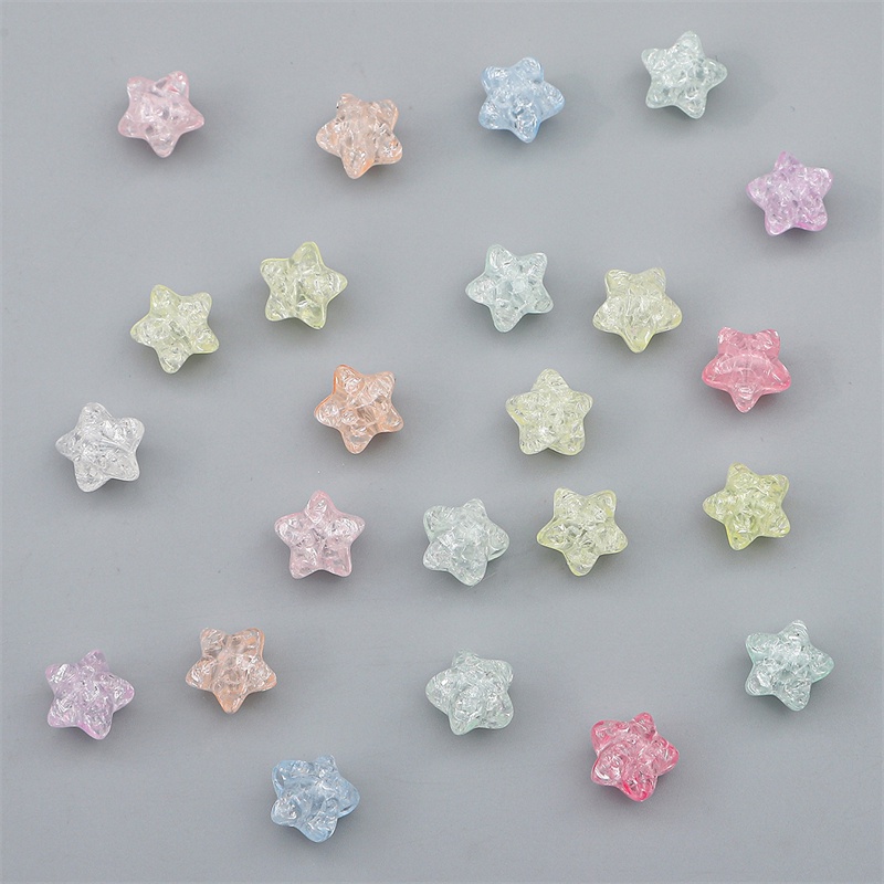 Set 50 hạt xỏ hình ngôi sao bằng nhựa acrylic cỡ 11mm làm vòng tay/khuyên tai/vòng cổ DIY