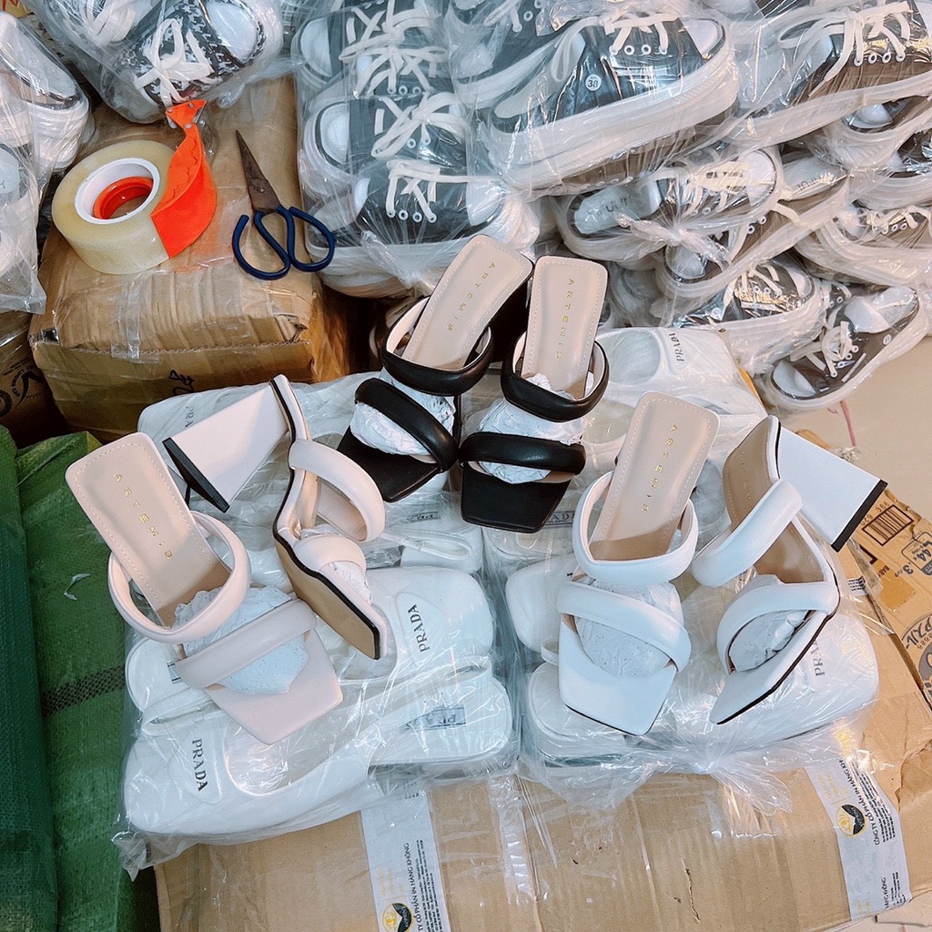 [SHOPEE TRỢ GIÁ] DÉP GUỐC CAO GÓT 9P 2 QUAI PHỒNG GÓT TAM GIÁ SANG CHẢNH