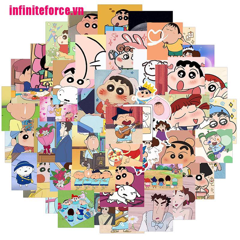 Set 50 Sticker Shin-Chan Dán Trang Trí Xe Đạp