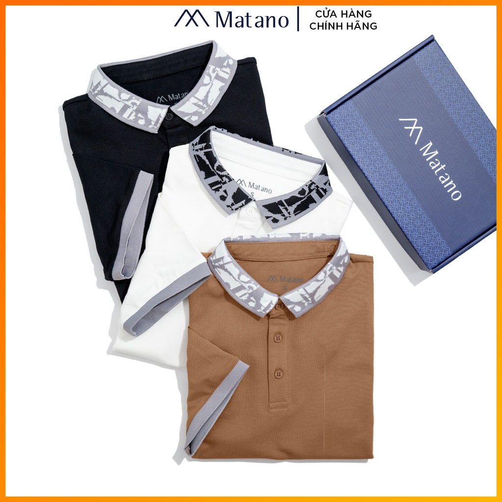 Áo phông polo nam có cổ MATANO - Áo thun nam cổ trụ bẻ, vải cá sấu cotton cao cấp, bo cổ dệt họa tiết loang đẹp mắt 029