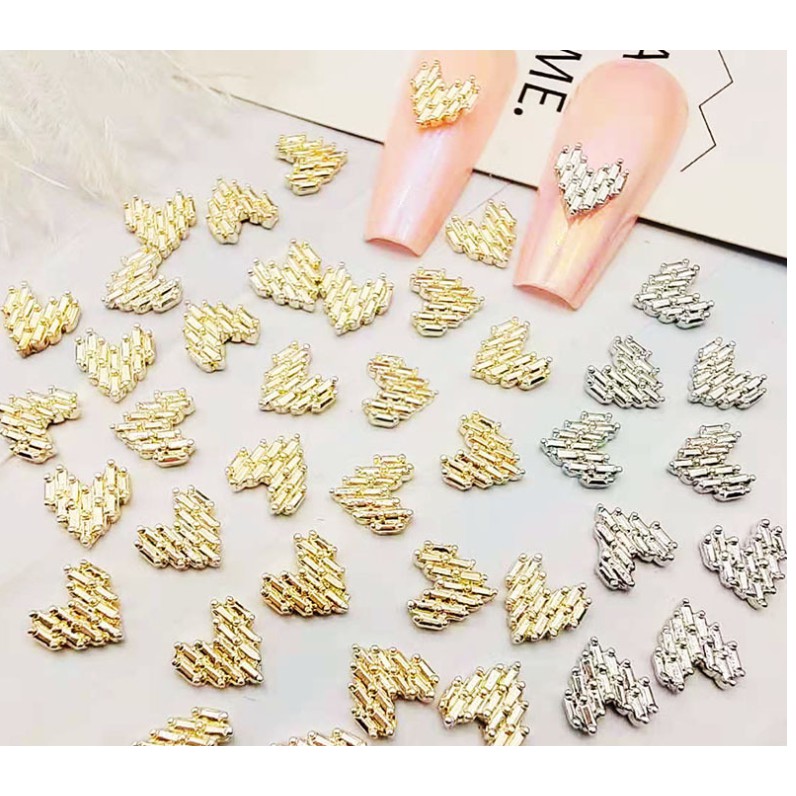 Charm hình tim trang trí nail- phụ kiện trang trí nail