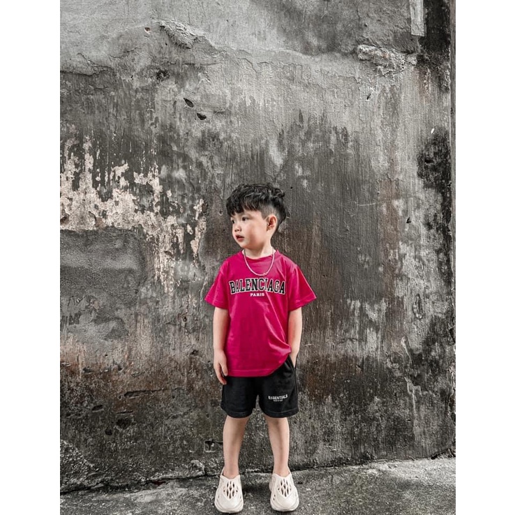Áo thun tay lỡ Balen Green gobal cho bé , áo thun unisex trẻ em , Kid_genZ