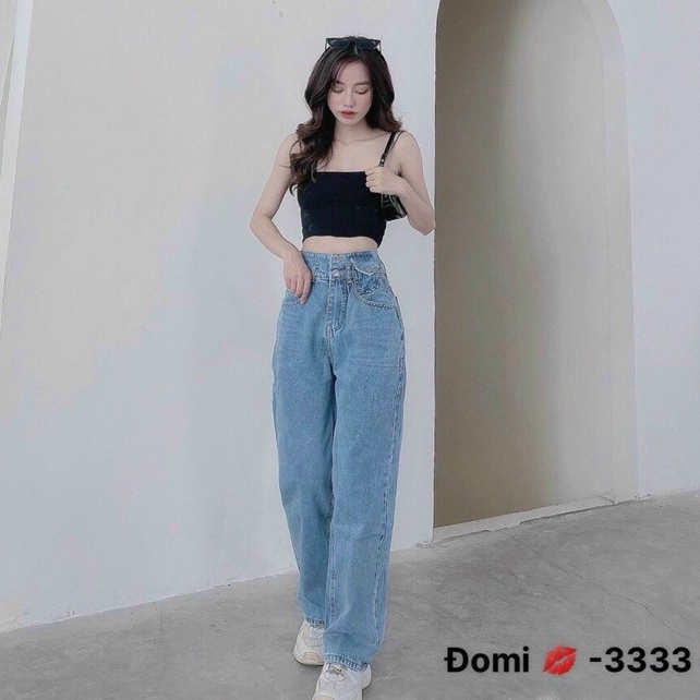 Quần Jean nữ Cao Cấp , Quần beggy nữ trơn , quần ống rộng nữ phối đồ cực xinh T- Fashion Shop QN405