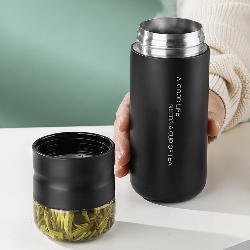 Bình Đựng Trà Bằng Thép Không Gỉ Có Đồ Lọc Trà Di Động Chống Rò Rỉ Tách Trà 300ML