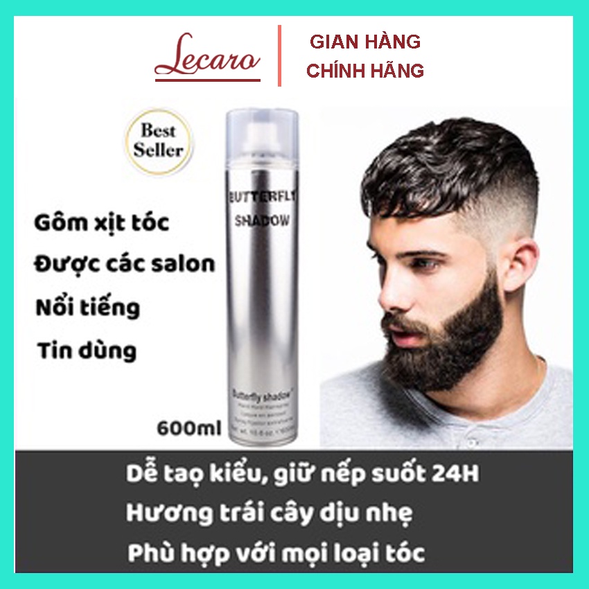 LECARO STORE - Gôm Xịt Tóc BUTTERFLY SHADOW 300ml - 600ml Giữ Nếp Lâu Dễ Tạo Kiểu,Gôm Xịt Dành Cho Nam Và Nữ