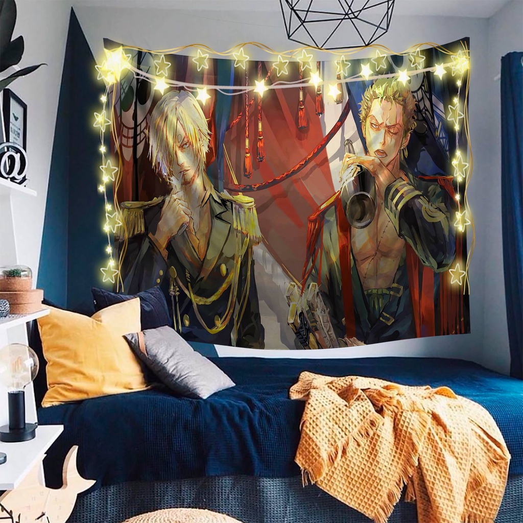 Tranh Vải Decor Onepiece 1 Chất Liệu Lụa Cao Cấp - Tặng Kèm Đèn Led