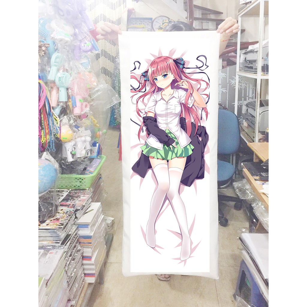 Gối ôm dài Nino Nakano - The Quintessential Quintuplets 1mx40cm (Tặng 1 poster hoặc 1 huy hiệu)