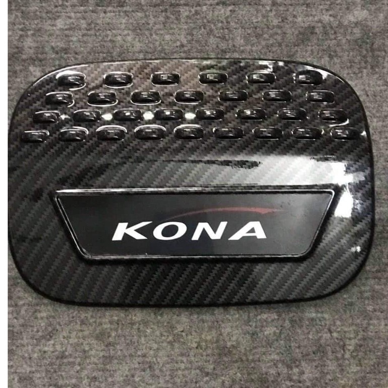 Ốp nắp xăng xe Hyundai Kona 2018 2019 2020 2021 mẫu mạ crom/carbon cao cấp