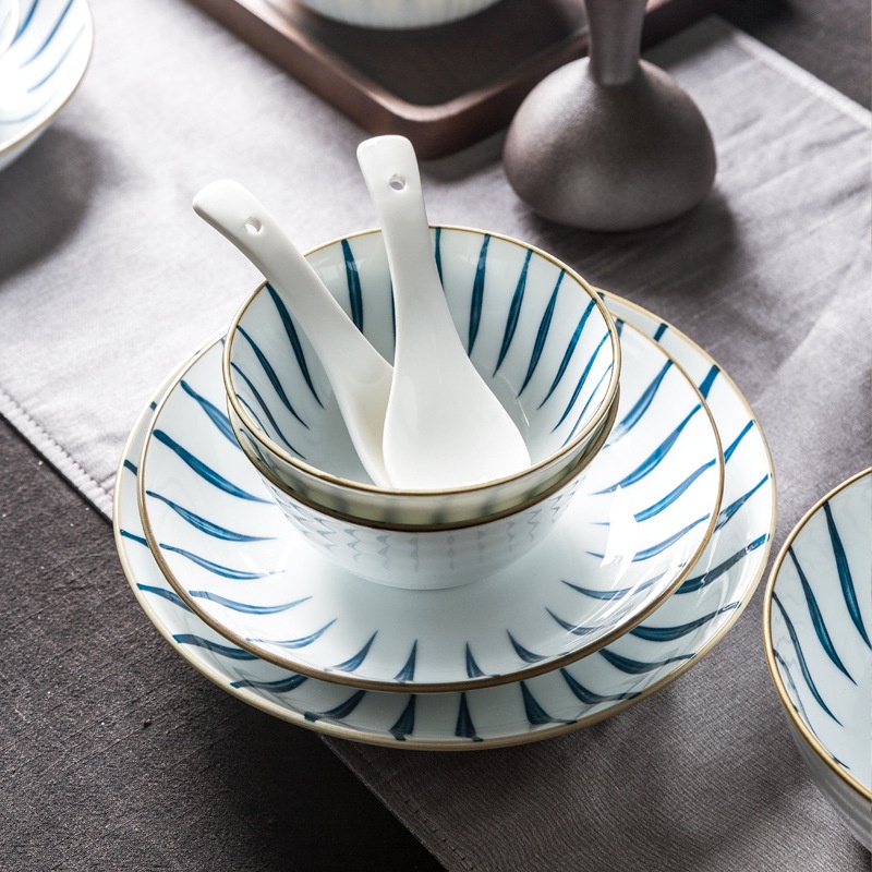 Bát Chấm Sứ, Đĩa Gia Vị Họa Tiết Kẻ Decor - OHOHO HOME